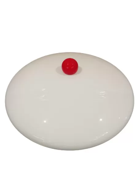 La Luce L90 046 Tiziano Deckenleuchte Diam 58 weißes und rotes Glas 2x100e27